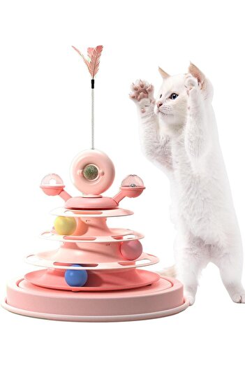 Manolex Interactive cat toy, ball tower, Pink, Manolex®