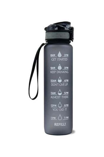 ALMUFARREJ Sports Water Bottle with Time Marker BPA Free & Leak proof