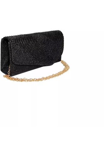 Magrot Evening clutch bag for occasions and parties, shiny black