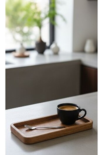 KGH Chic Rectangular Oak Coffee Tray