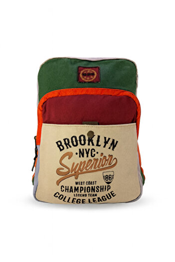 Old Cotton Σακίδιο πλάτης Matanza Vintage Brooklyn με γραφή σε πολύχρωμο καμβά – Unisex