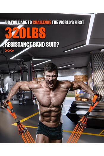 HEPİTOP 18 Piece Latex Resistance Band Set Door Back Resistance Band 145 kg Resistance Weight