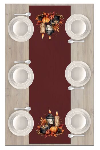 Bertille Home Autumn Series 140X40 cm Digital Printed Runner (Halloween Autumn)