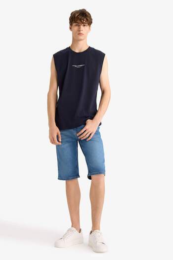 DeFacto Boxy Fit Printed Crew Neck Undershirt G0021Ax25Hs