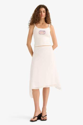 DeFacto A Form Normal Waist Chiffon Midi Skirt F7887Ax25Au