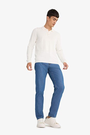 DeFacto %100 Pamuk Tapered Fit Daralan Paça Jean Pantolon F8016AX25AU