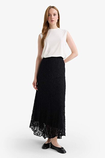 DeFacto Asymmetrical Lace Maxi Skirt F9354Ax25Au