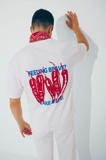 DeFacto 100% Cotton Boxy Fit Crew Neck Back Printed Short Sleeve T-Shirt F8568Ax25Hs