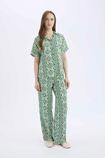 DeFacto Regular Fit Print Short Sleeve Shirt C9621Ax25Sp