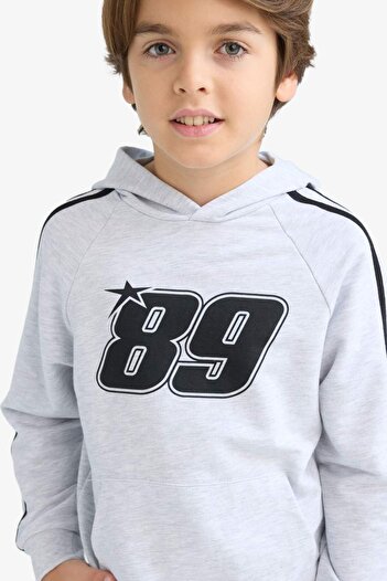 DeFacto Boy's Hooded Printed Sweatshirt F1967A825Au