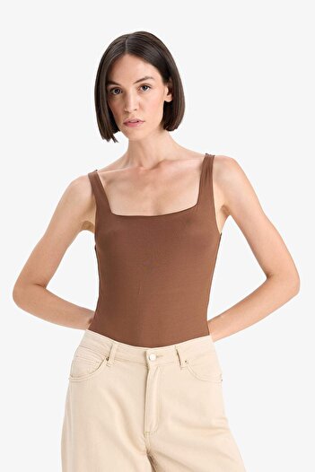 DeFacto Kare Yaka Basic Düz Çıtçıtlı Body F8245AX25HS