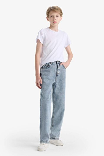 DeFacto Boy's Loose Fit Straight Leg Jean Pants F3379A825Au