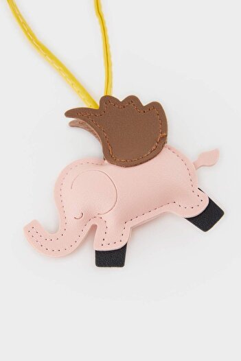 DeFacto Women's Pink Elephant Charm Keychain F1720Axns