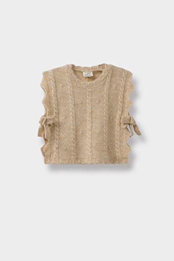 DeFacto Baby Girl Knitwear Basic Crew Neck Side Tie Cardigan C8086A524Au