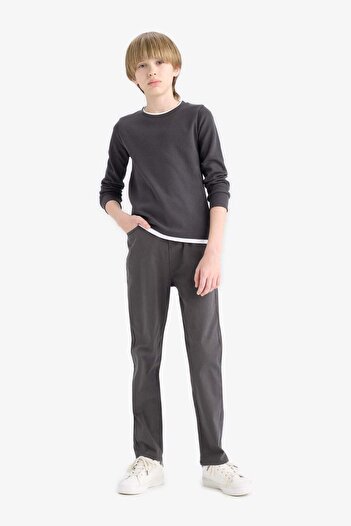 DeFacto Boy's Straight Leg Gabardine School Trousers U3254A625Au