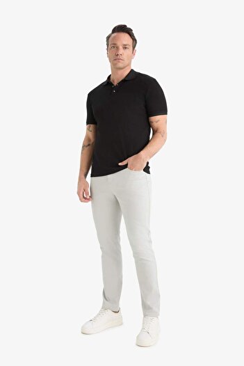 DeFacto Slim Fit Dar Kesim Dar Paça Cepli Dokulu Pantolon E7959AX25AU