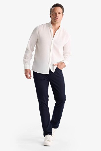 DeFacto Slim Fit Dar Kesim Dar Paça Cepli Pantolon B2089AX25AU