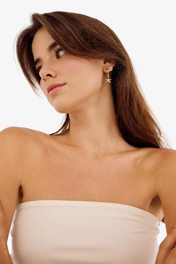 DeFacto Women's 6-Piece Gold Earrings with Stone and Pearl Detail F4071Axns