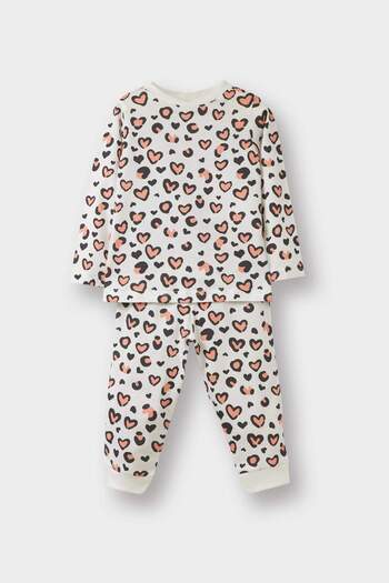 DeFacto Baby Girls Pajamas Set Patterned Long Sleeve Combed Cotton Top Long Bottom E9478A525Au