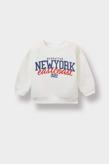 DeFacto Baby Boy Crew Neck Printed Sweatshirt E9222A525Au