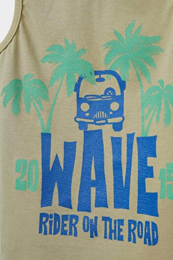 DeFacto Baby Boy Crew Neck Palm Patterned Undershirt E2341A525Hs