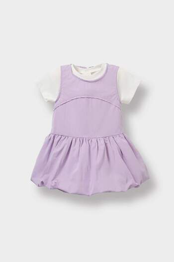 DeFacto Baby Girl 2 Piece Set Basic Plain Short Sleeve T-Shirt Parachute Dress F8274A525Sm