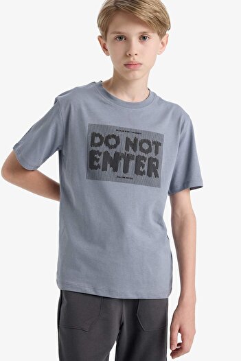 DeFacto Boy's Crew Neck Printed Short Sleeve T-Shirt F3765A825Au