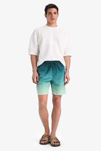 DeFacto Regular Fit Gradient Printed Mesh Lined Above Knee Sea Shorts Z6873Az25Hs