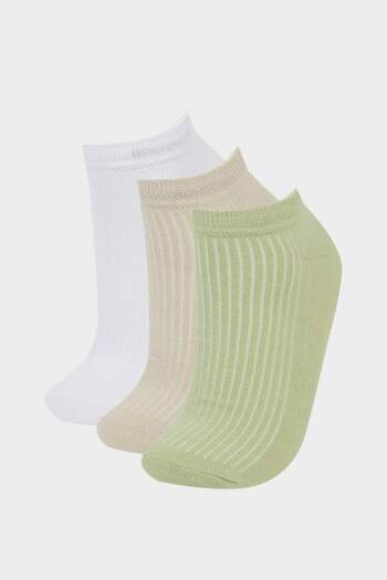 DeFacto Women's 3-Pack Cotton Booties Socks F5430Axns