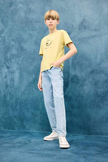 DeFacto Boy's Crew Neck Back Printed Short Sleeve T-Shirt F3768A825Au