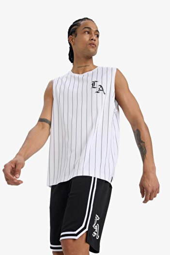 DeFacto Defactofit Quick Dry Standard Fit Printed Crew Neck Sports Singlet E4393Ax25Hs