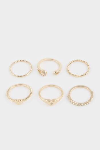 DeFacto Women's 6-Piece Gold Ring F5948Axns
