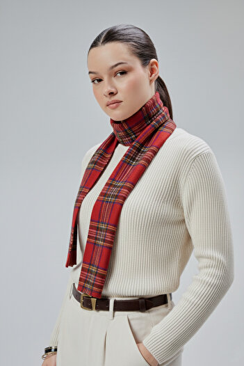 derikem Women's Soft Textured Plaid Pattern Winter Shawl