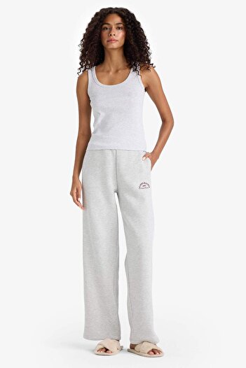 DeFacto Regular Fit Round Neck Sleeveless Rib Pajama Top-Fall in Love F0110Ax25Sm