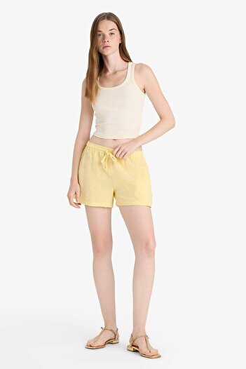 DeFacto A-Line Regular Waist Short Leg Muslin Shorts F2868Ax25Sm