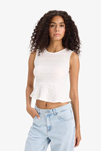 DeFacto Yeni Sezon Slim Fit Dar Kesim Bisiklet Yaka Bürümcük Atlet