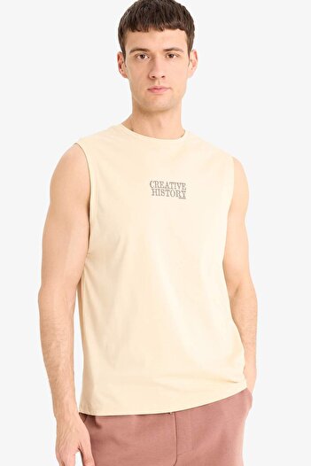 DeFacto 100% Cotton Regular Fit Printed Crew Neck Undershirt E5189Ax25Sm