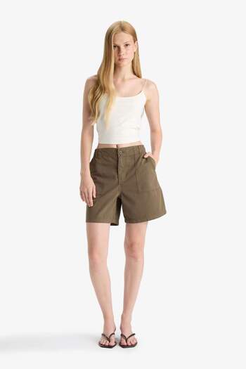 DeFacto Coool Normal Waist Short Leg Gabardine Shorts F3318Ax25Sm