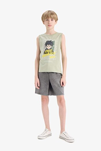DeFacto Boy's Crew Neck Printed Singlet F0692A825Hs