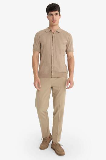 DeFacto Standard Fit Polo Neck Knitwear Short Sleeve T-Shirt E4603Ax25Sm