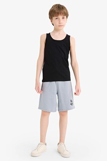 DeFacto Boy's Printed Shorts with Elastic Waist F6434A825Hs