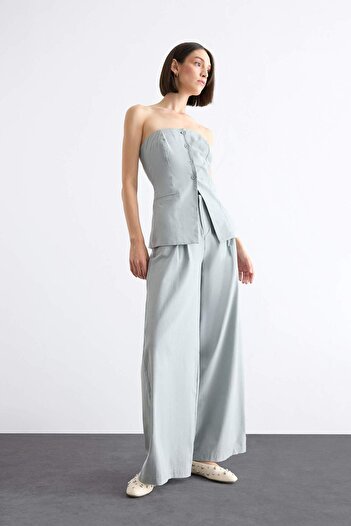 DeFacto Strapless Buttoned Blouse F7569Ax25Sm
