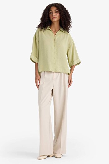 DeFacto Oversize Wide Fit Modal Half Sleeve Shirt F5676Ax25Sm