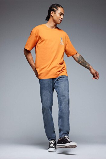 DeFacto 100% βαμβάκι Tom & Jerry Boxy Fit Crew λαιμόκοψη με στάμπα μπλουζάκι με κοντό μανίκι E3262AX25SM