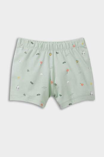 DeFacto Baby Boy Pajama Set Sea Printed Short Sleeve Combed Cotton Top Elastic Waist Shorts E1186A525Hs
