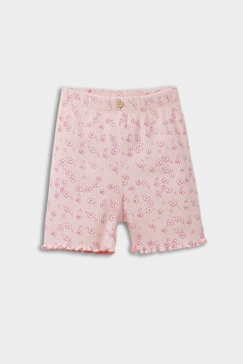 DeFacto Baby Girl Biker Floral Ribbed Camisole Shorts E8918A525Sm