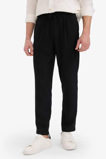 DeFacto Relax Fit Rahat Kesim Kısa Paça Keten Görünümlü Yazlık Kumaş Pantolon E4790AX25SM