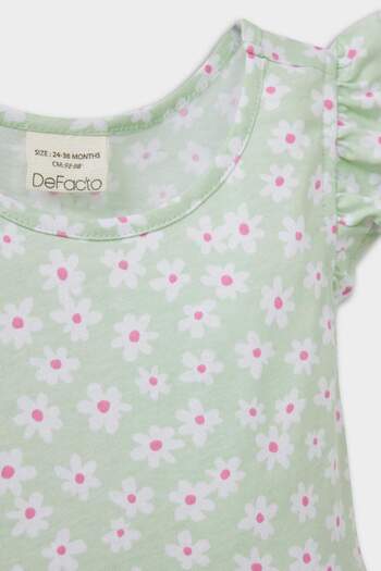DeFacto Baby Girl Floral Patterned Short Sleeve Summer Dress A0136A525Sm