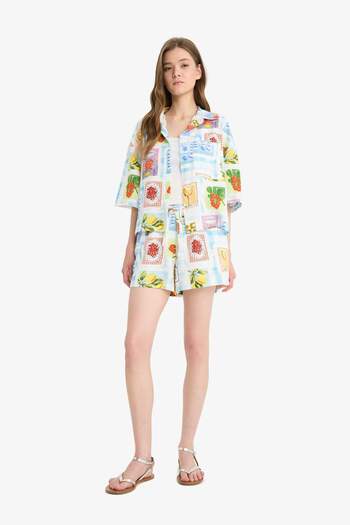 DeFacto Coool A-Line Regular Waist Short Leg Flared Cotton Shorts F2544Ax25Sm