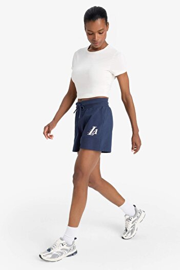 DeFacto DeFactoFit NBA Los Angeles Lakers Standart Fit Sporcu Kısa Paça Şort E3626AX25SM